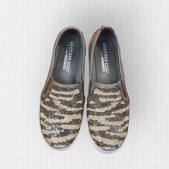 Sketchers Street Slip on  Glamour  Gray Sneaker Women's  Size 7.5 Air-Cooled Mem - Picture 7 of 11